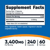 Nutricost Beta-Alanine Capsules 3400mg, 240 Capsules (60 Serv) - Potent Beta Alanine, Gluten Free & Non-GMO, 850mg Per Cap