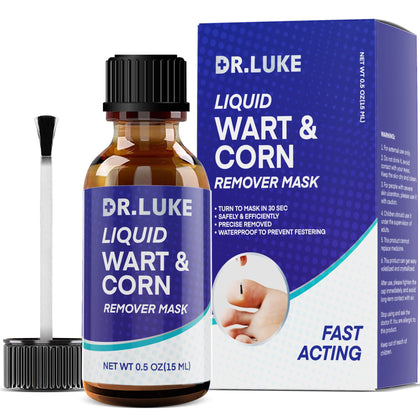 DrLuke Wart Corn Remover for Toes Feet: Fast Acting Plantar Wart Common Wart Flat Wart Corn Removal - Salicylic Acid Wart Corn Removal for Feet Toes Finger and Hand