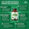 Zazzee Extra Strength Green Tea 20:1 Extract, 6000 mg Strength, 50% EGCG, 98% Polyphenols and 80% Catcehins, 150 Vegan Capsules, 5 Month Supply, Standardized and Concentrated 20X Potency, Non-GMO