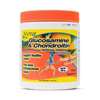 Arymar Glucosamine & Chondroitin 1500mg-1200mg with Collagen, Supports Joint Health, Orange Flavor (30.5 Oz/Pack of 1)