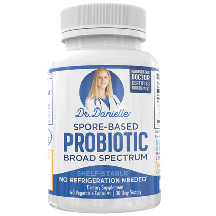 Dr. Danielle Probiotic - Probiotics for Women and Men, Adults by Dr. Danielle - Shelf Stable Probiotic Supplement - No Refrigeration Necessary - Bacillus - 60 Capsules