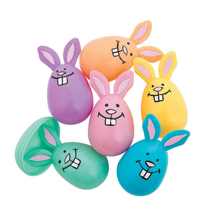 fun express - pastel bunny shaped easter eggs for easter - party supplies - containers & boxes - plastic containers - easter - 12 pieces