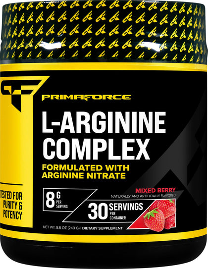 Primaforce L-Arginine Complex Powder (30 Servings Per Bottle | Mixed Berry) Powerful Protein Building Supplement for Maximum Gains