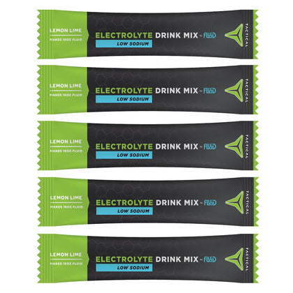 Fluid Tactical - Electrolyte Powder Packets, Accelerate Re-Hydration, Low Sugar, Electrolyte Drink Mix, Prevent Dehydration, Eliminate Cramps