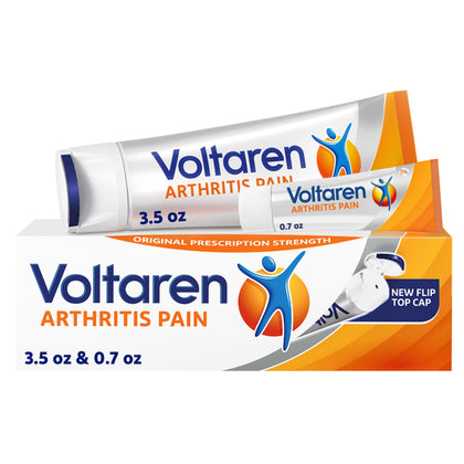 Voltaren Arthritis Pain Gel for Powerful Topical Arthritis Pain Relief - NEW Easy Open Cap - 100 g Tube And 20 g Travel Size Tube