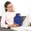 samply Hot Water Bottle with Knitted Cover, 2L Hot Water Bag for Hot and Cold Compress, Hand Feet Warmer, Ideal for Menstrual Cramps, Neck and Shoulder Pain Relief,Navy