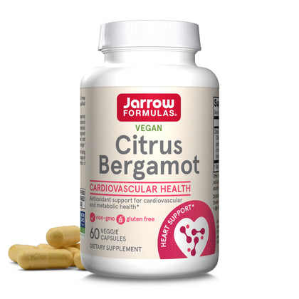 Jarrow Formulas Citrus Bergamot 500 mg - 60 Servings (Veggie Caps) - Antioxidant Support for Cardiovascular & Metabolic Health - Dietary Supplement - Gluten Free - Use with Jarrow Formulas QH-absorb