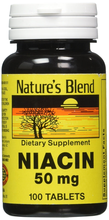 Nature's Blend Niacin 50 Milligram 100 Tabs