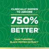 Nature's Bounty Advanced Turmeric Curcumin provides 750% better absorption without Black Pepper Extract or Bioperine. 60 Count Capsules. 60 Servings.