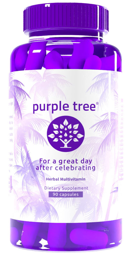 purple tree Post-Celebration Wellness | Liver Support, Body Replenisher, Rapid Hydration | Dihydromyricetin DHM, Milk Thistle, Electrolytes, Vitamin B, Willow Bark, Quercetin (90 Pills)