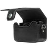 megagear sony cyber-shot dsc-hx80, dsc-hx90v, dsc-wx500 leather camera case with strap - black - mg885