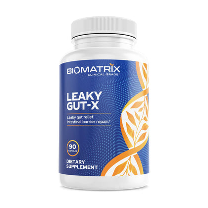 BioMatrix Leaky Gut Repair Supplement, IBS Relief, L-Glutamine, Quercetin, Cat's Claw, MSM, Hawthorn Leaf, Digestive Support for Men and Women, 1-Month Supply | 90 Veggie Caps