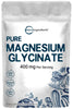 Magnesium Glycinate Powder, 400mg Per Serving, 250 Grams | Potent Elemental Form, 100% Chelated, High Absorption | Healthy Muscle & Bones Support Supplement | Non-GMO, Vegan Friendly