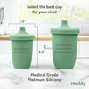 Re-Play Sustainables Silicone Sippy Cup for Toddlers - 8oz - Made with Medical-Grade Platinum Silicone - Sage