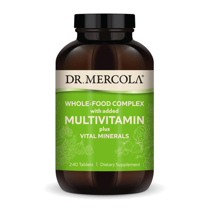 Dr. Mercola Whole-Food Complex with added Multivitamin plus Vital Minerals, 30 Servings (240 Tablets), Dietary Supplement, Supports Overall Health