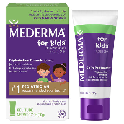 Mederma Scar Gel for Kids, Reduces the Appearance of Scars, 1 Pediatrician Recommended, Goes on Purple, Rubs in Clear, Kid Friendly, 0.70 Oz