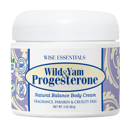 Progesterone Cream from Wild Yam for Menopause, Perimenopause - Bioidentical Balance Formula Plus phytoestrogens Wild Yam Chaste Tree Berry Organic Coconut Paraben Free Fragrance Free 2 Creams in 1.