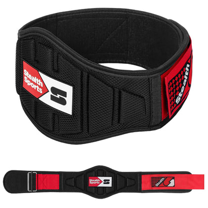 Stealth Sports Weight Lifting Belt - 6.5 Back Support Padded Workout Belt Auto Lock Buckle - Neoprene Gym Belt Men Women - Fitness Bodybuilding Training Deadlift Squats Weightlifting Belt (L)