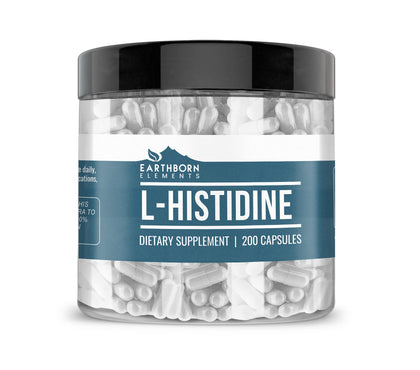 Earthborn Elements L-Histidine 200 Capsules, Pure & Undiluted, No Additives