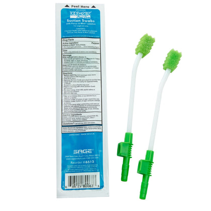 Toothette® Oral Care Single Use Suction Swab System with Perox-A-Mint Solution - Each (1 System/Package)