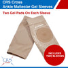 CRS Cross Ankle Malleolar Gel Sleeves - Padded Skate Sock with Ankle Bone Pads for Figure Skating, Hockey, Inline, Roller, Ski, Hiking or Riding Boots. Ankle protector cushion. (X-Large)