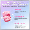 Hello Lovely! Hair Vitamins Gummies with Biotin 5000 mcg Vitamin E & C Support Hair Growth, Premium Vegetarian Non-GMO, for Stronger Beautiful Hair, Skin & Nails Supplement - 60 Gummy Bears