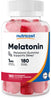 Nutricost Melatonin 1mg, 180 Gummies, Strawberry Flavored - Gluten Free, Non-GMO, No Corn Syrup