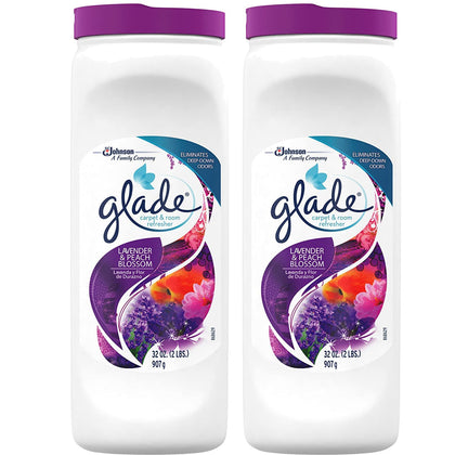 Glade Carpet and Room Powder, Lavender and Peach Blossom, 32-Ounce, 2-Pack