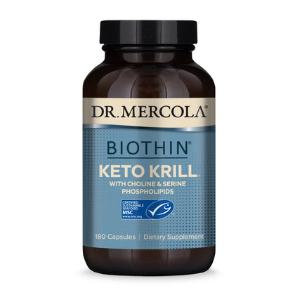 Dr. Mercola, Keto Krill Oil Supplement, 90 Servings (180 Capsules) Omega 3 Fatty Acids, MSC Certified, non GMO, Soy-Free, Gluten Free