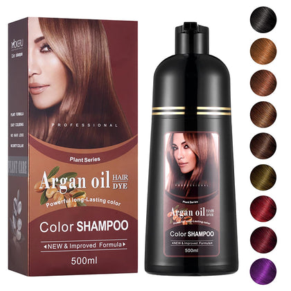 Chestnut Brown Hair Dye 16.9 Fl Oz, Argan Oil Chestnut Brown Hair Shampoo, 3 in 1 Hair Dye Shampoo, Easy To Use, Semi-Permanent Hair Color Shampoo (chestnut brown)