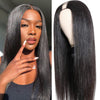 Sooolavely U Part Wigs Human Hair Brazilian Virgin Human Hair Wigs For Black Women Clip In Half Wig Upgrade V Part Wig Beginner Glueless Human Hair Wig 180% Density Natural Color (14, straight)