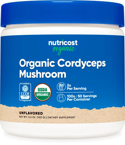 Nutricost Organic Cordyceps Powder 100 Grams - USDA Certified Organic, Non-GMO, Gluten Free