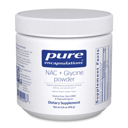 Pure Encapsulations NAC + Glycine Powder - Immune Support, Detox Cleanse & Glutathione Production* - Conditionally Essential Amino Acids - Gluten Free & Non-GMO - 5.6 oz