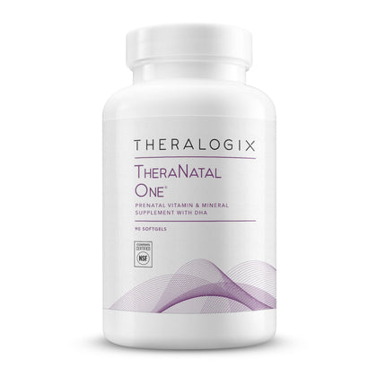 Theralogix TheraNatal One Prenatal Vitamin - 90-Day Supply - Prenatal Multivitamin with DHA, Vitamin D3, Methylated Folate, Iron & More to Support a Healthy Pregnancy* - NSF Certified - 90 Softgels