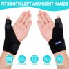 Trigger Thumb Splint - Thumb Spica Support Brace Stabilizer for Pain, Sprains, Arthritis, Tendonitis (Right Hand or Left Hand) (Black)