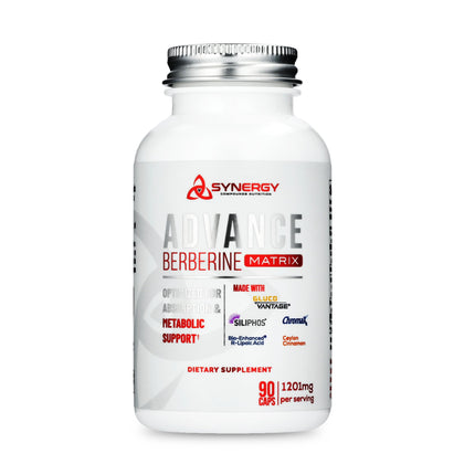 Synergy Compounds Nutrition Advance Berberine Matrix 90caps: 5 in 1 GlucoVantage (Dihydroberberine), Siliphos (Milk Thistle Phytosome), Ceylon Cinnamon 20:1, R-Lipoic Acid, Chromium Picolinate