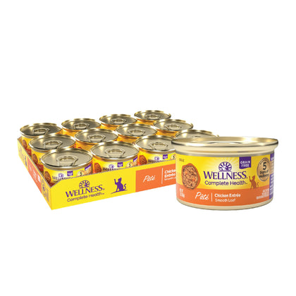 Wellness Complete Health Grain Free Canned Cat Food, Chicken Pate, 3 Ounces (Pack of 24)