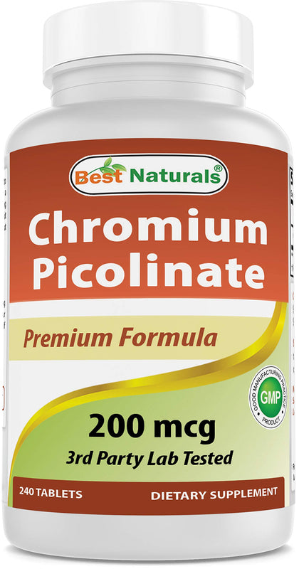 Best Naturals Chromium Picolinate Tablet, 200 mcg, 240 Count