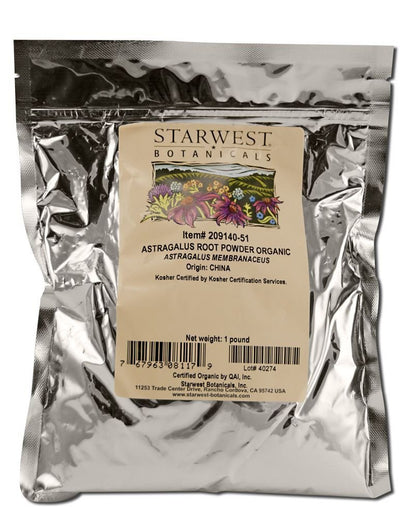 Starwest Botanicals Organic Astragalus Root Powder, 1 Pound