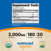 Nutricost Spirulina 3,000mg, 180 Capsules - CCOF Certified Made with Organic Spirulina, Gluten Free, Vegetarian