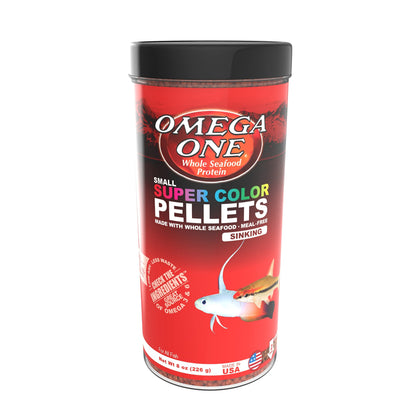 Omega One Super Color Sinking Pellets, 2mm Pellets, 8 oz