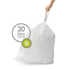 simplehuman Code J Custom Fit Drawstring Trash Bags, 100 Count, 30-45 Liter / 8-12 Gallon, White