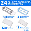 24 Pieces CPAP Filters For Dream Station2, IBEET Filters For DS 2 Supplies, Include 4 Assembled Filters for DS2 Filters, 8 Ultra-fine Filters, 8 Foam Filters