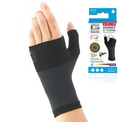 Neo-G Wrist and Thumb Support for Arthritis, Joint Pain, Tendonitis, Sprain - Wrist Brace Wrist Compression Hand Support - S - Black