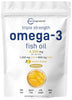 Triple Strength Omega 3 Fish Oil Supplements 4200mg Per Serving, 240 Softgels - Lemon Flavored - Burpless | EPA 1200mg + DHA 900mg | Deep Sea Fish