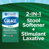 Colace 2-In-1 Stool Softener & Stimulant Laxative Tablets, Gentle Constipation Relief in 6-12 Hours, 30 Count