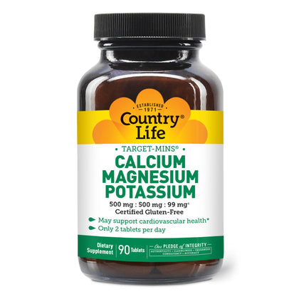 Country Life Calcium-Magnesium-Potassium - 90 Tablets