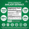 Zazzee 100% Pure Organic Himalayan Shilajit 20:1 Extract, 7000 mg Strength per Capsule, 50% Fulvic Acid, 120 Servings per Bottle, 20X Potency, Rich in Trace Minerals, Non-GMO, Vegan, Made in The USA