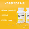 TransformHQ Vitamin D3 5000 IU (125mcg) 240 Softgels - Vitamin D Supplement, Gluten Free, Non-GMO