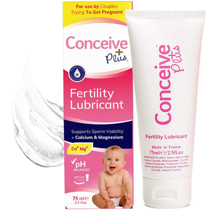 Fertility Lubricant | for Couples Trying to Conceive | Patented Conception Personal Lubricant, Non-Sticky | Key Ingredients and Antioxidants for Sperm Survival | Tube 2.5 Ounce